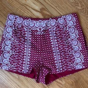 H&M Red Floral Shorts
